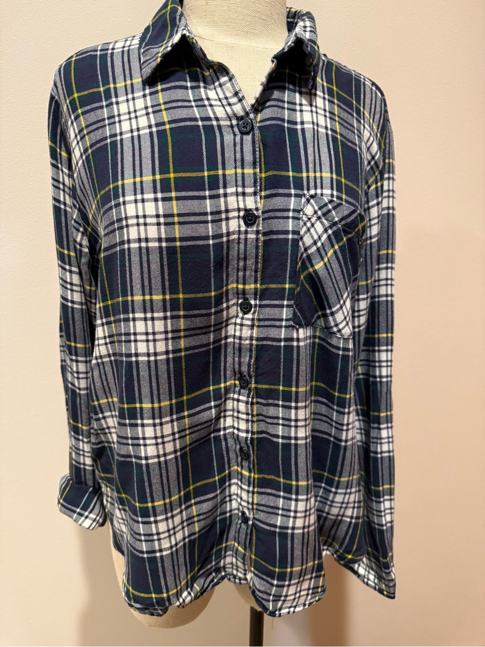Eddie Bauer Favorite Flannel Plaid Button-Up Shirt